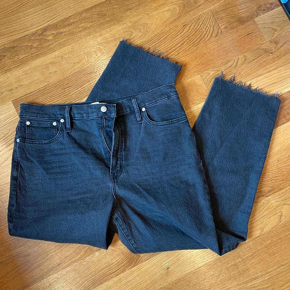NWT Black Madewell Perfect Vintage Straight Jeans Size 32